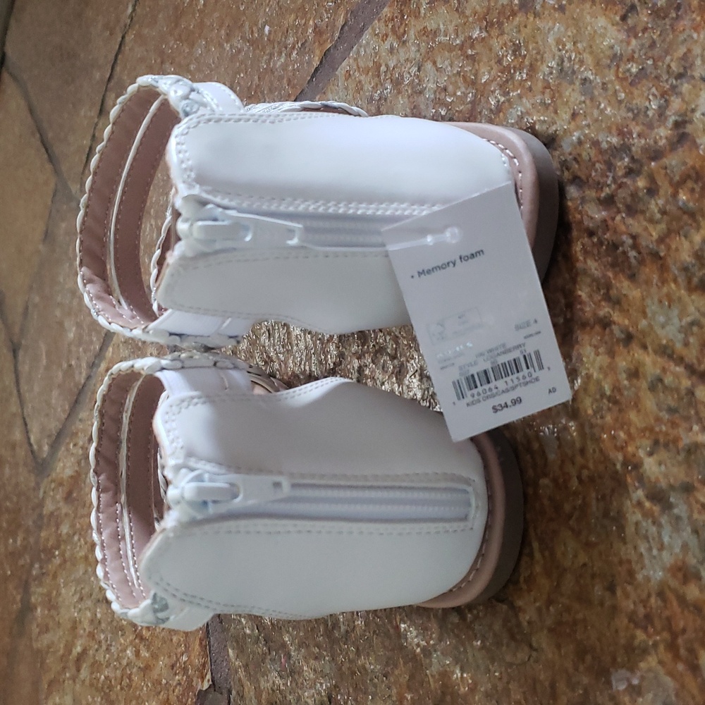 Braided White Sandals for Girls Size 4Med - Picture 4 of 11